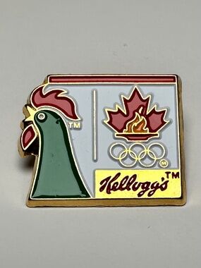 Vintage Kellogg’s Olympic Lapel Pin Canada Team Enamel Collectible NEW